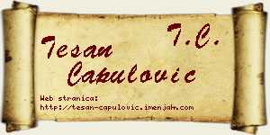 Tešan Capulović vizit kartica